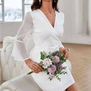 Long sleeved white dress!